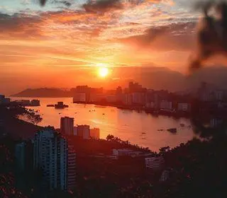 pôr do sol em São Paulo