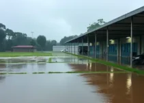 Centro de treinamento do São Paulo alagado
