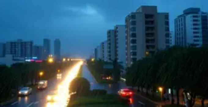 chuva e vento forte