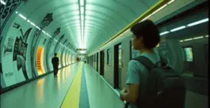 exposição no metrô