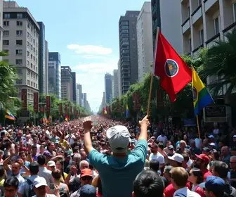 multidão na rua augusta
