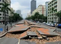 afundamento na avenida 9 de Julho