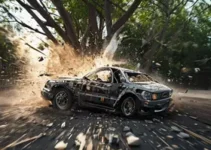 motorista bate carro em árvore na Rua Augusta