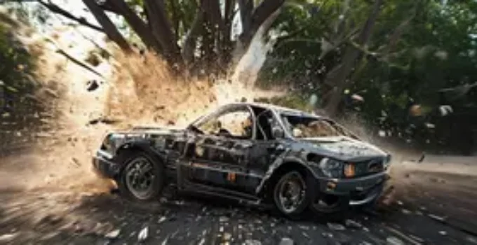 motorista bate carro em árvore na Rua Augusta