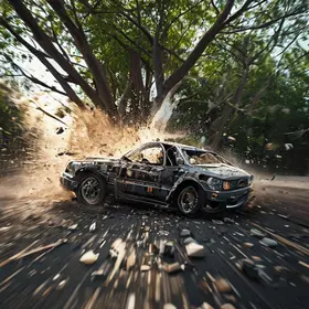 motorista bate carro em árvore na Rua Augusta